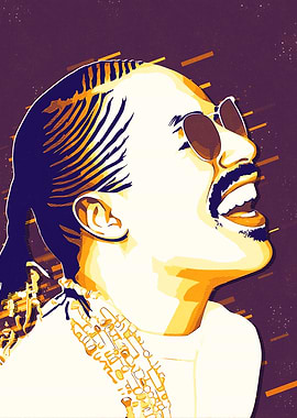 Stevie Wonder Portrait Pop Art