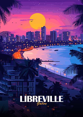 Libreville Gabon Cityscape at Sunset