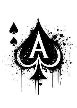 Ace of Spades Black and White