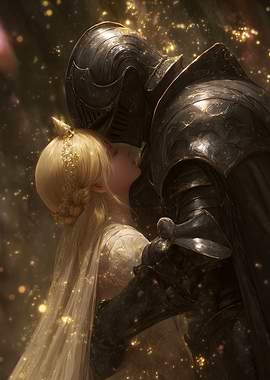Knight and Princess Embrace