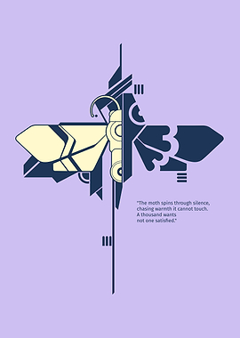 Abstract Moth Illustration with Poem