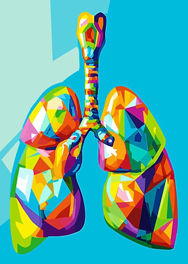 Colorful Lungs Pop Art Illustration