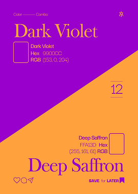 Dark Violet and Deep Saffron Color Palette