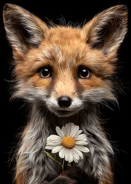 Fox with Daisy