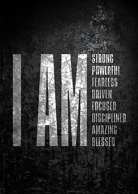 I AM Motivational Text Art