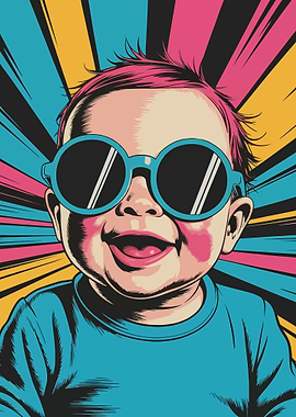 Cool Baby with Sunglasses Pop Art
