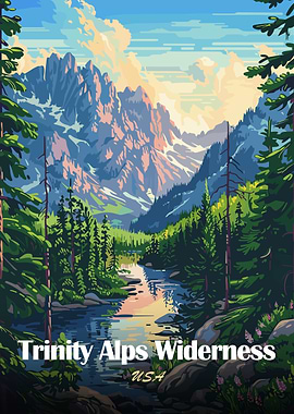 Trinity Alps Wilderness USA Landscape Art