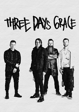 Three Days Grace Band Drawing Art