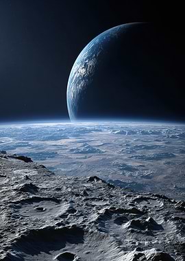 Earthrise from the Moon's Surface