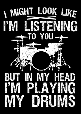 I'm Playing My Drums Text Art