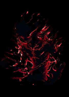 Red and Black Fiery Demon