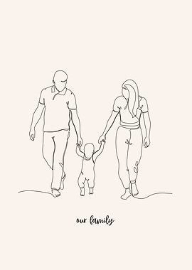 Minimalist Family Line Art