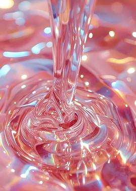 Pink Liquid Pouring Abstract