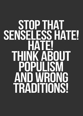 Stop Senseless Hate Text Art