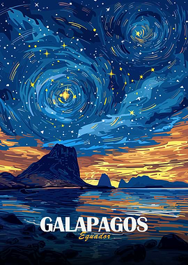 Galapagos Ecuador Starry Night Landscape