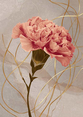 Pink Carnation Golden Threads
