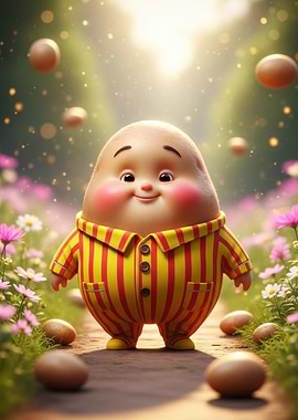 Humpty Dumpty in a Floral Meadow