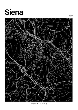 Siena Black and White Map