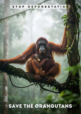 Orangutan Borneo Rain Forest Conservation