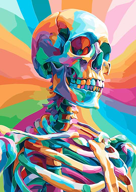 Colorful Skeleton Art