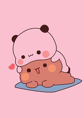 Cute Panda Bear Hug Cartoon
