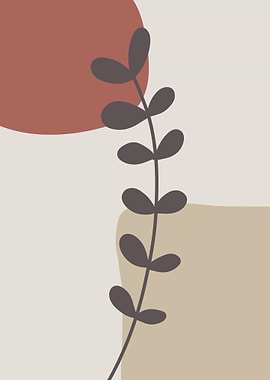 Abstract Floral Art with Neutral Colors