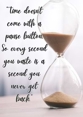 Hourglass with Time Quote