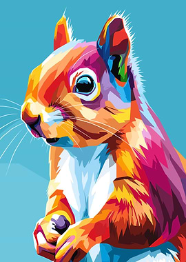 Colorful Squirrel Portrait