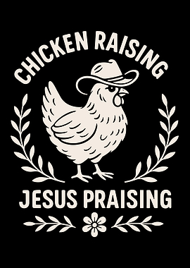 Chicken Raising Jesus Praising Graphic