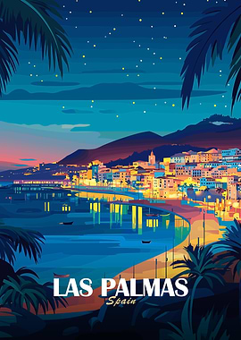 Las Palmas Spain Travel Poster