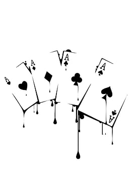 Ace Cards Dripping Black Ink