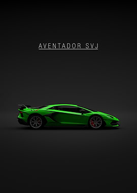 Green Lamborghini Aventador SVJ