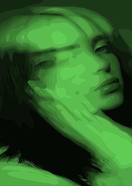 Billie Eilish Green Portrait