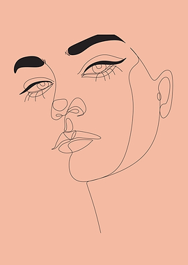 Minimalist Line Art Woman Portrait