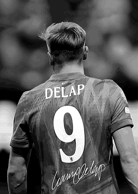 Liam Delap Number 9 Black and White