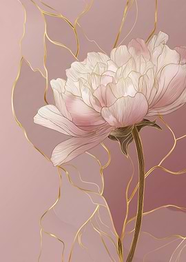 Blushing Peony Golden Bloom