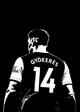 Viktor Gyökeres 14 Black and White