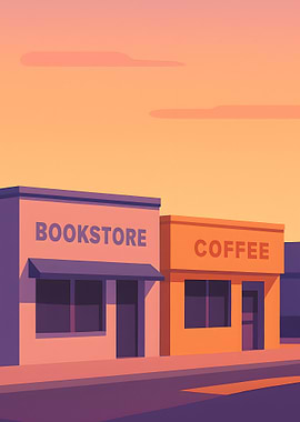 Bookstore and Coffee Shop Illustration