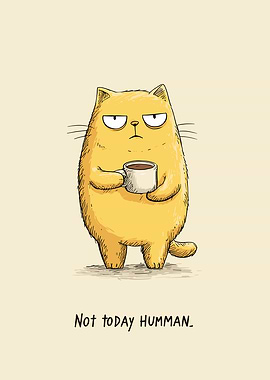 Grumpy Cat with Coffee