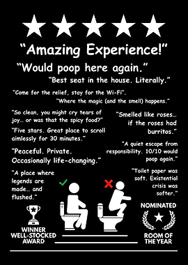 Funny Bathroom Review Poster
