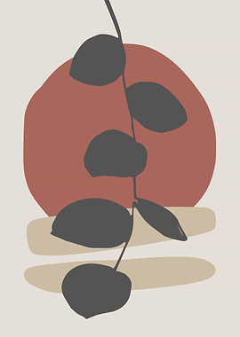 Abstract Plant Art with Geometric Shapes