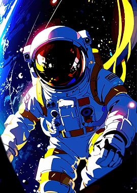 Astronaut in Space Digital Art