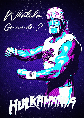 Hulk Hogan Hulkamania Retro Art