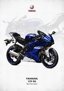 Yamaha YZF R6 Motorcycle Sketch Art