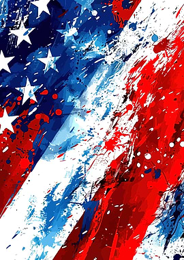 Abstract American Flag Art