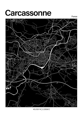 Carcassonne Black and White Map