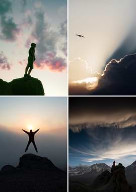 Four Images of People in Nature