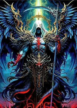 Winged Grim Reaper with Scythe