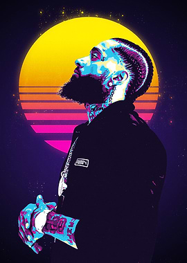 Nipsey Hussle Retro Portrait
