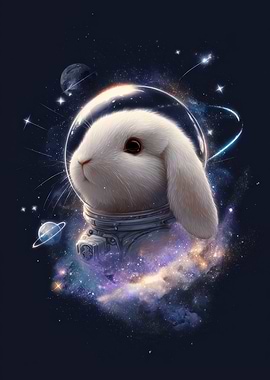 Astronaut Rabbit in Space